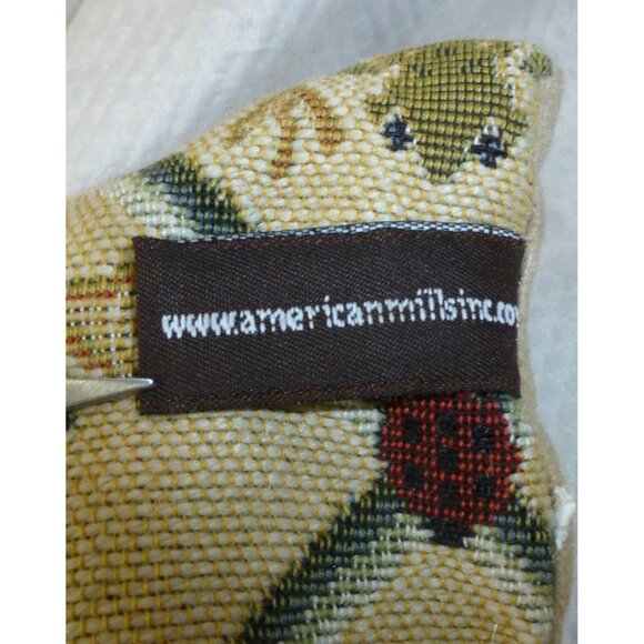 American Mills Frog Ladybug Tapestry Pattern Throw Pillow 15"X12" Square - Picture 6 of 7